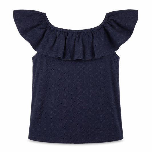 Mai Face Women's Blue Off-Shoulder Camisole Blouse