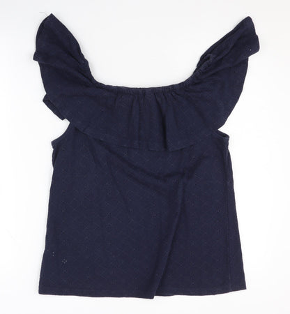 Mai Face Women's Blue Off-Shoulder Camisole Blouse
