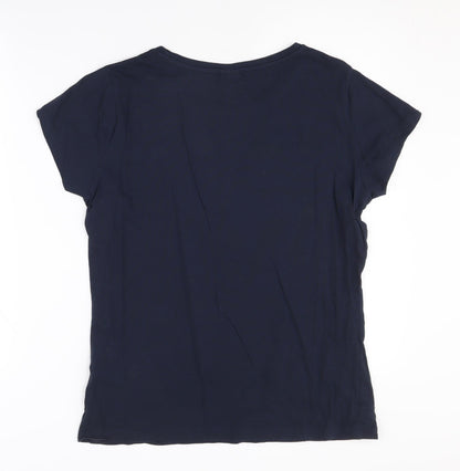 Womens UK Size L Jacqueline de Yong Blue Basic T-Shirt