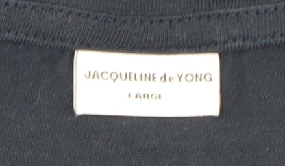 Womens UK Size L Jacqueline de Yong Blue Basic T-Shirt