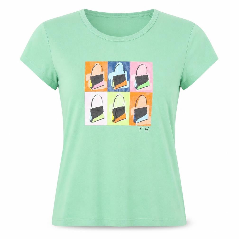 Womens UK Size M Tommy Hilfiger Green Basic T-Shirt