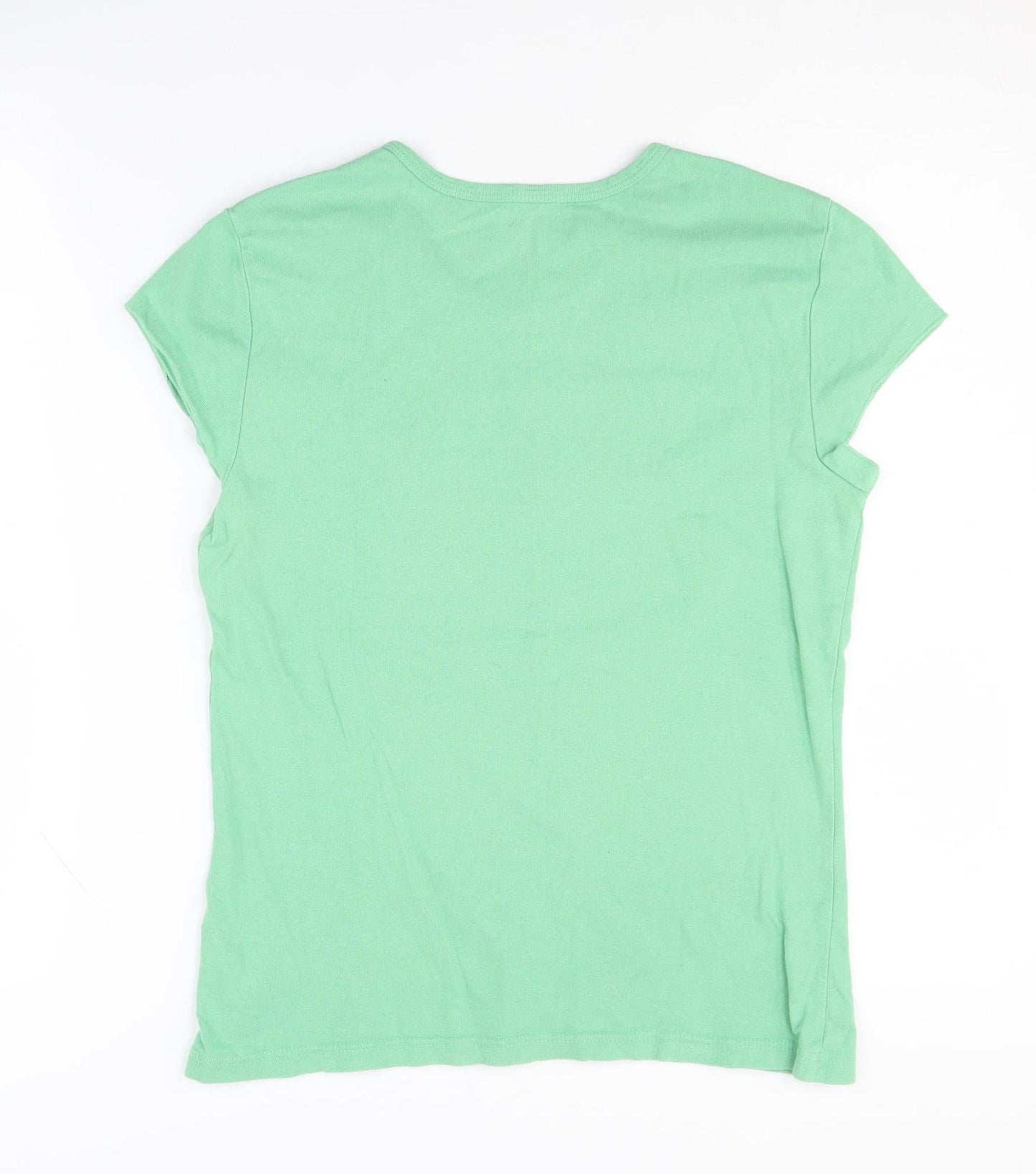 Womens UK Size M Tommy Hilfiger Green Basic T-Shirt
