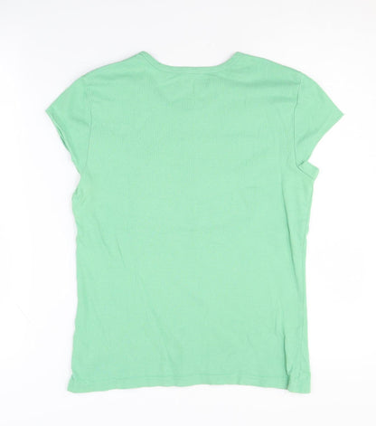 Womens UK Size M Tommy Hilfiger Green Basic T-Shirt