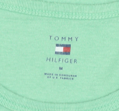 Womens UK Size M Tommy Hilfiger Green Basic T-Shirt