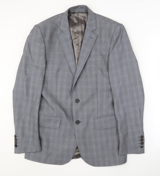 Mens UK Size 38 Jaeger Regular Grey Suit Jacket