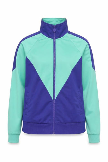 Front view of Puma Women's Blue Colourblock Track Jacket UK 16