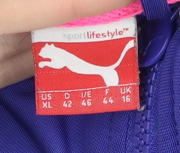 Puma Women's Blue Colourblock Track Jacket UK 16