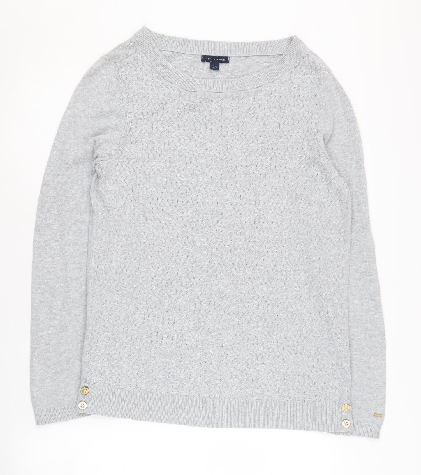 Womens UK Size L Tommy Hilfiger Grey Pullover Jumper