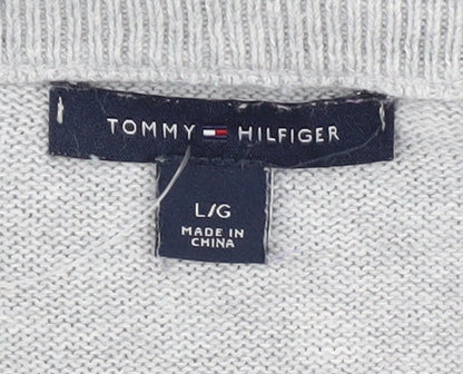 Womens UK Size L Tommy Hilfiger Grey Pullover Jumper