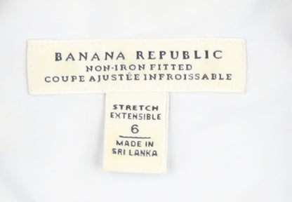 Banana Republic Women's White Button-Up Shirt Size 6