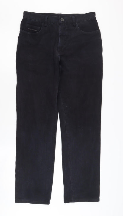 Hush Puppies Men's Black Straight Trousers 32