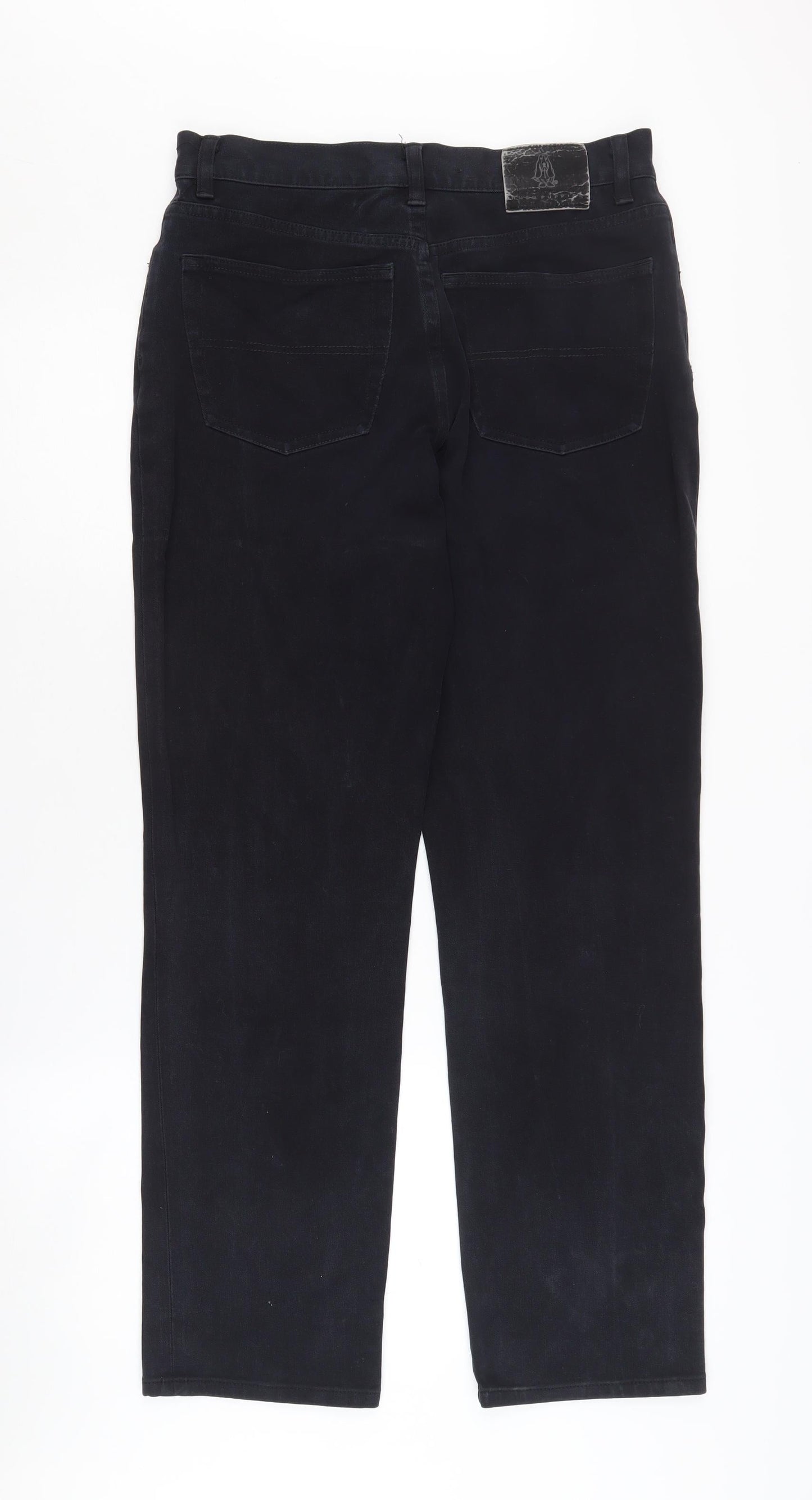 Hush Puppies Men's Black Straight Trousers 32
