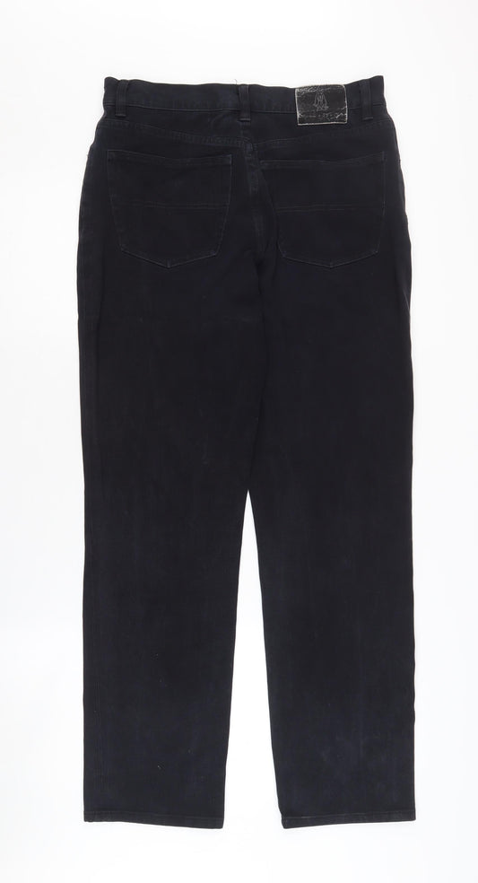 Hush Puppies Men's Black Straight Trousers 32
