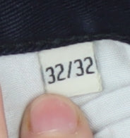 Hush Puppies Men's Black Straight Trousers 32