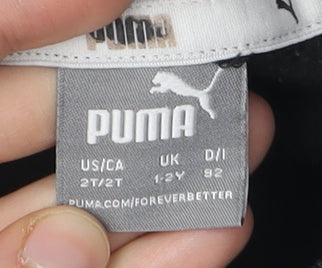 Puma Boys Black Crew Neck Logo Pullover Sweatshirt, 2 Years