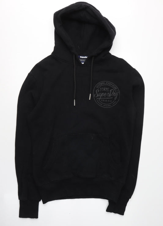SuperDry Unisex Black Pullover Hoodie, Size S, Logo