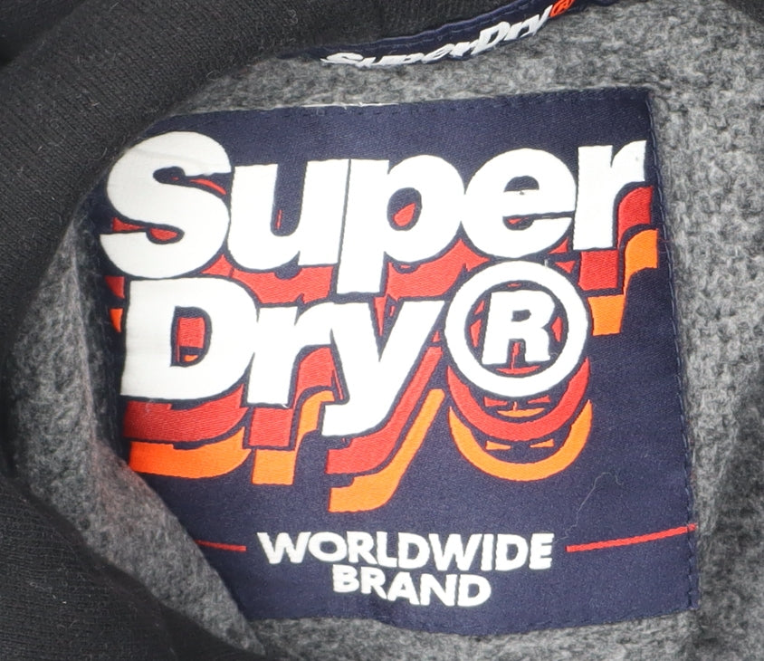 SuperDry Unisex Black Pullover Hoodie, Size S, Logo