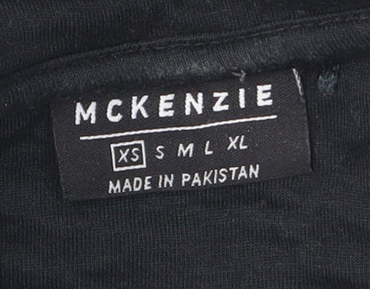 Mens UK Size XS McKenzie Black Pullover Hoodie