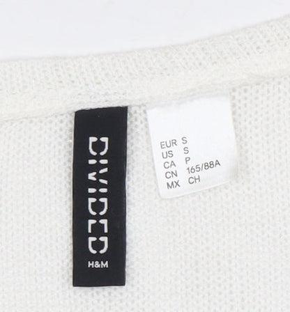 Womens UK Size S H&M White Cardigan Jumper