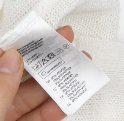 Womens UK Size S H&M White Cardigan Jumper