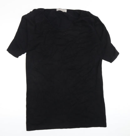 Womens UK Size 6 Zara Black Basic T-Shirt