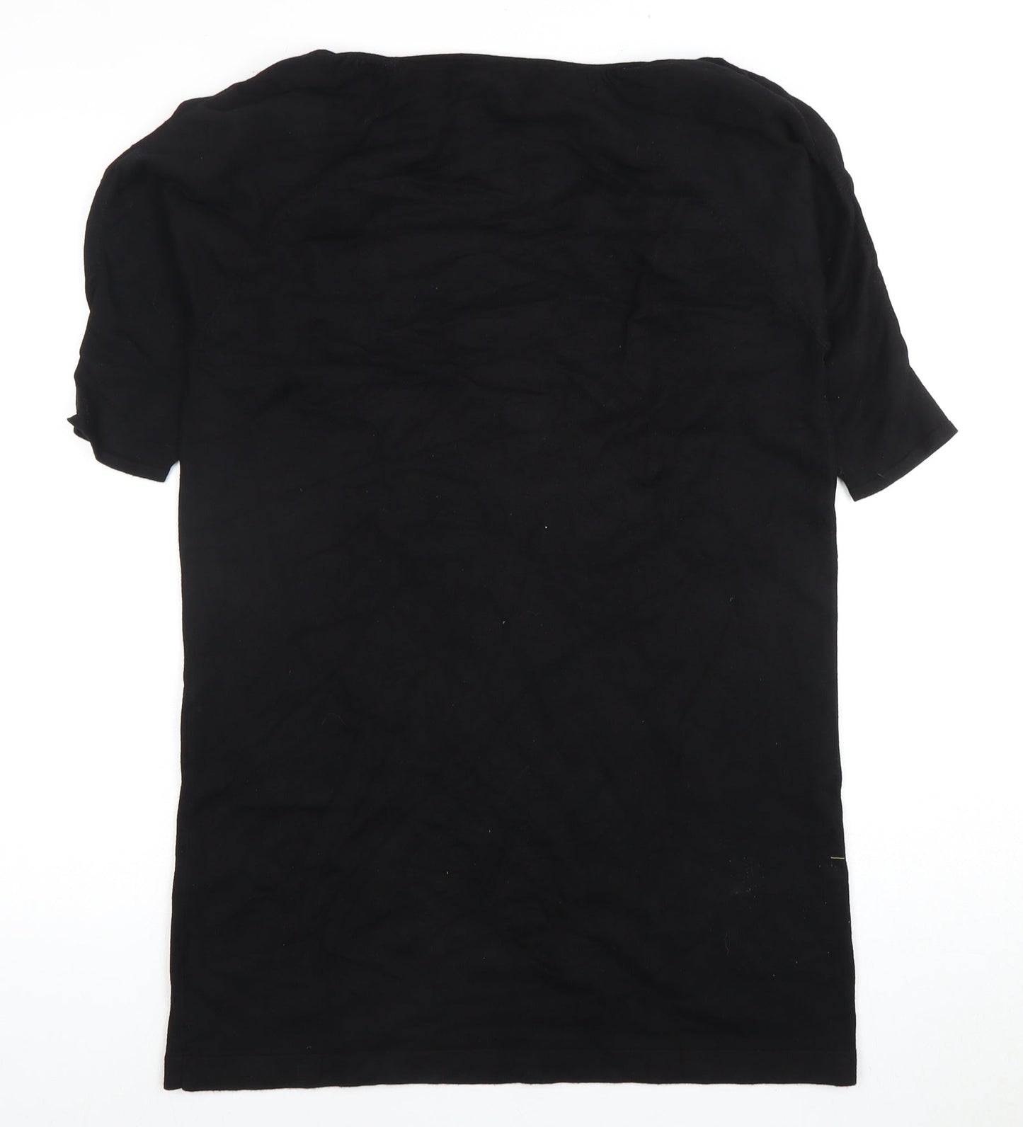 Womens UK Size 6 Zara Black Basic T-Shirt