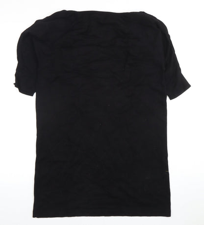 Womens UK Size 6 Zara Black Basic T-Shirt