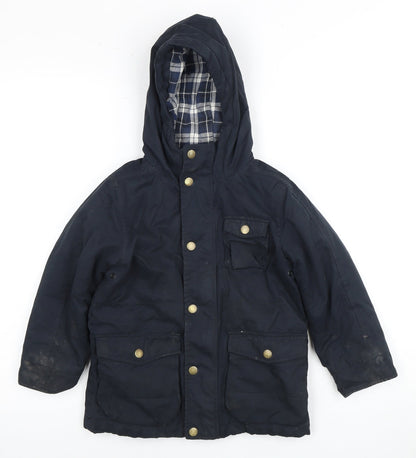 Next Boys Blue Hooded Jacket, Size 5 Years, Lined