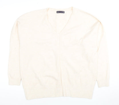 Womens UK Size M Marks and Spencer Beige Cardigan Jumper