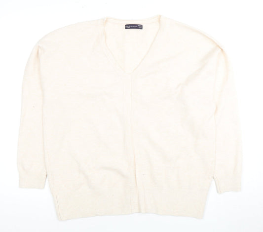Womens UK Size M Marks and Spencer Beige Cardigan Jumper