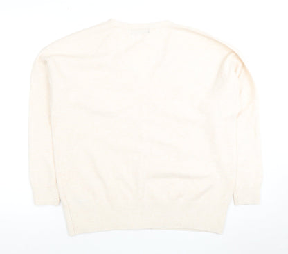 Womens UK Size M Marks and Spencer Beige Cardigan Jumper