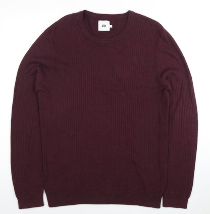 Kin Men's Purple M Pullover Jumper, Cotton