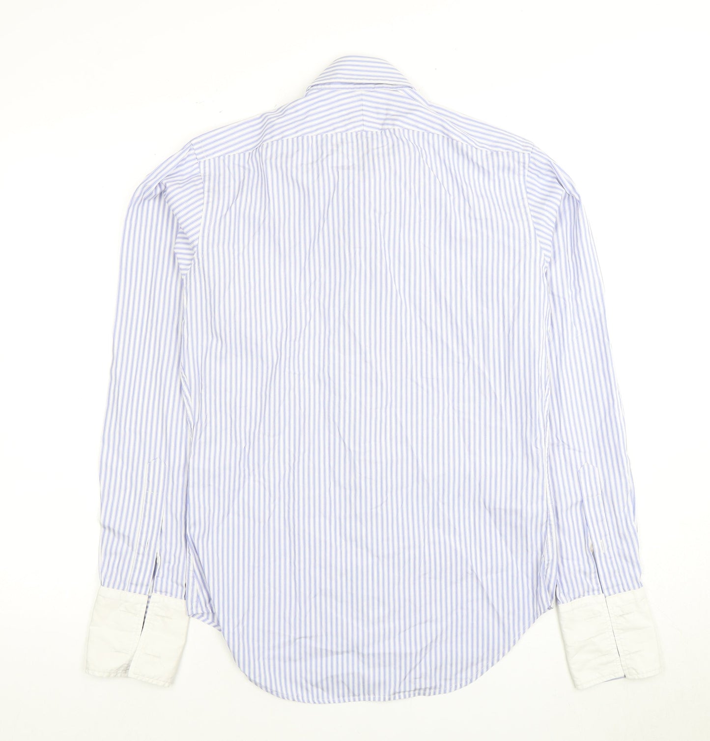 T.M. Lewin Men's Blue Striped Dress Shirt, M