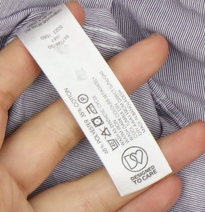 Thomas Nash Men's Purple Striped Dress Shirt L