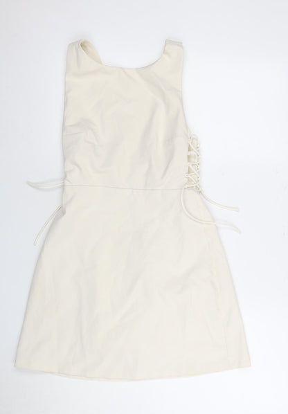 Zara Women's Ivory A-Line Dress Size 8 Sleeveless