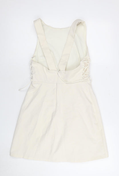 Zara Women's Ivory A-Line Dress Size 8 Sleeveless