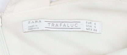 Zara Women's Ivory A-Line Dress Size 8 Sleeveless