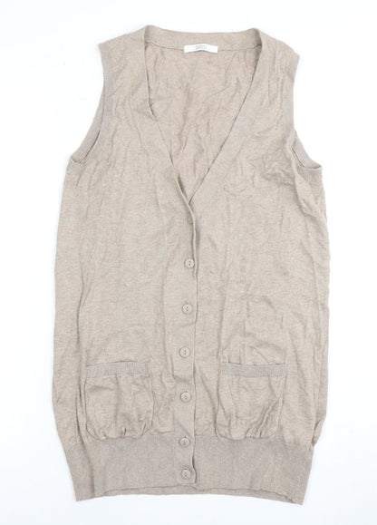 Womens UK Size 12 Marks and Spencer Beige Vest Jumper