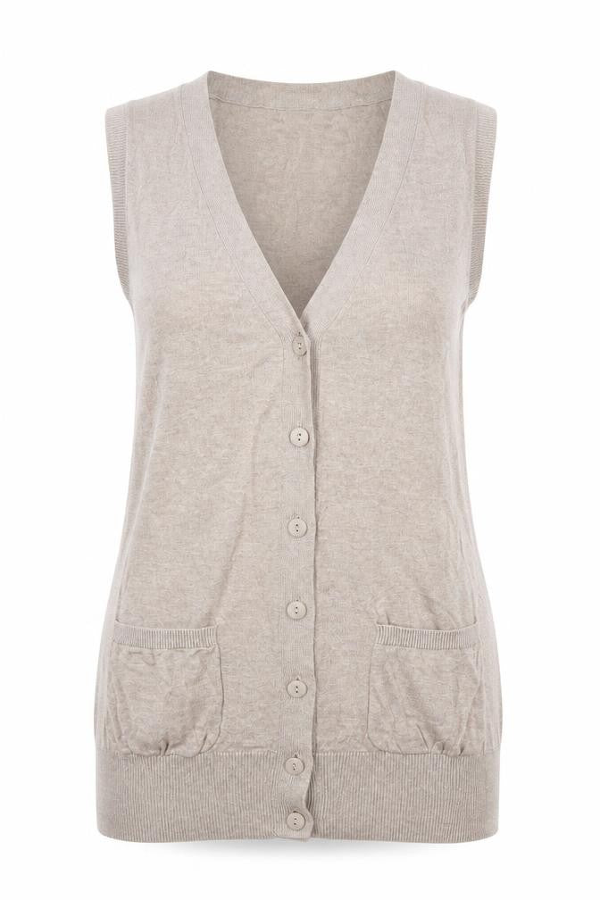 Womens UK Size 12 Marks and Spencer Beige Vest Jumper