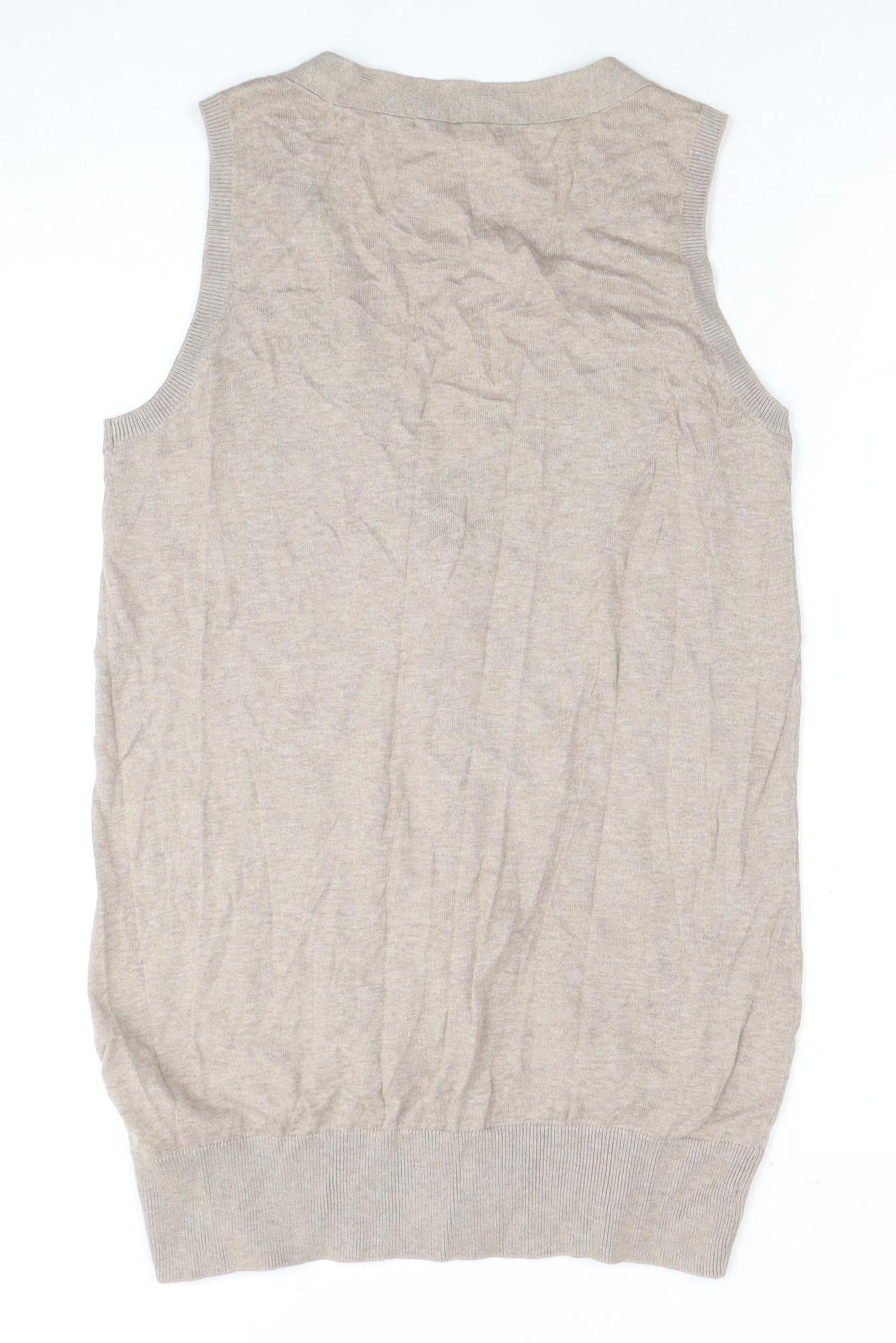 Womens UK Size 12 Marks and Spencer Beige Vest Jumper