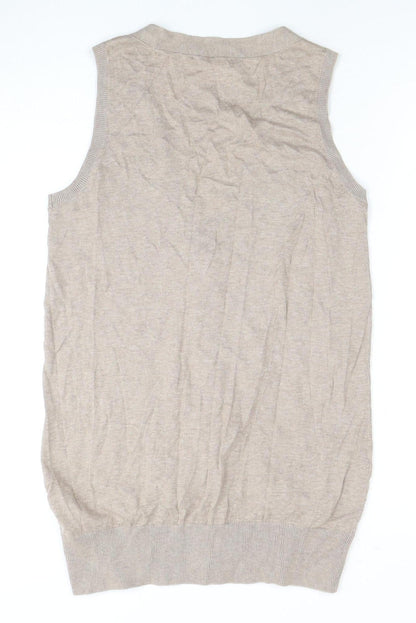 Womens UK Size 12 Marks and Spencer Beige Vest Jumper