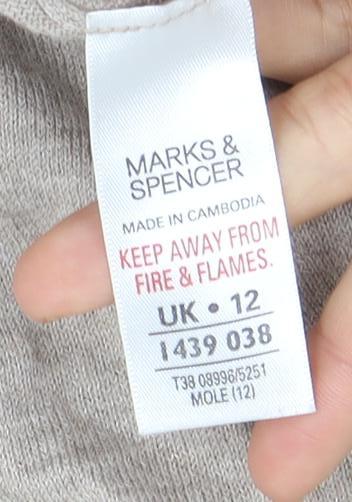 Womens UK Size 12 Marks and Spencer Beige Vest Jumper