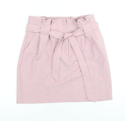 Miss Selfridge Women's Pink Pencil Skirt, Size 8, Belted