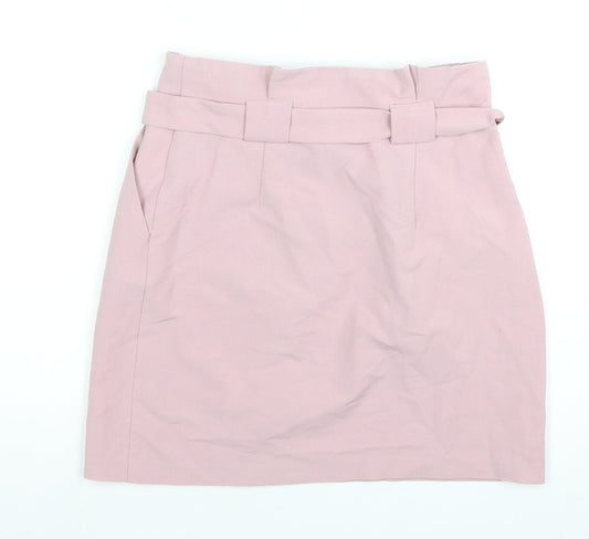 Miss Selfridge Women's Pink Pencil Skirt, Size 8, Belted