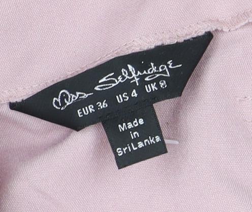 Miss Selfridge Women's Pink Pencil Skirt, Size 8, Belted