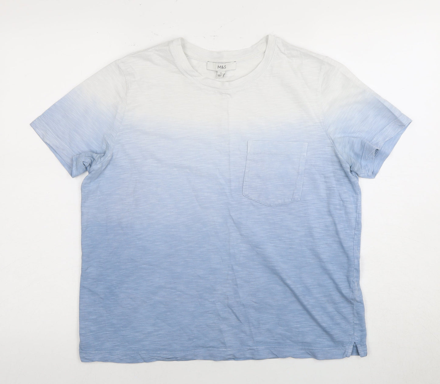 Womens UK Size 12 Marks and Spencer Blue Basic T-Shirt