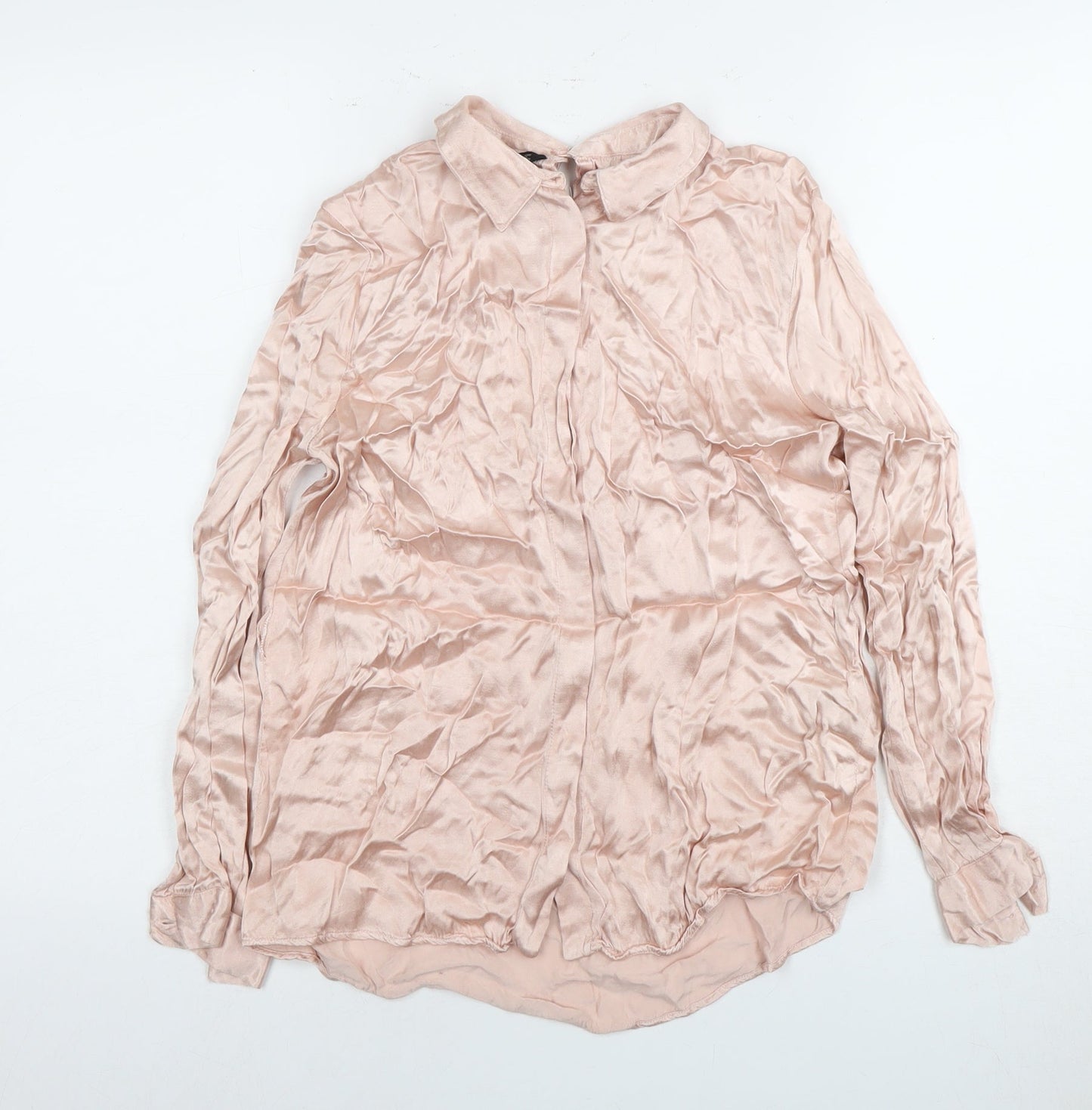 Womens UK Size 8 Zara Basic Pink Basic Blouse