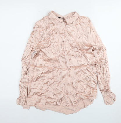 Womens UK Size 8 Zara Basic Pink Basic Blouse