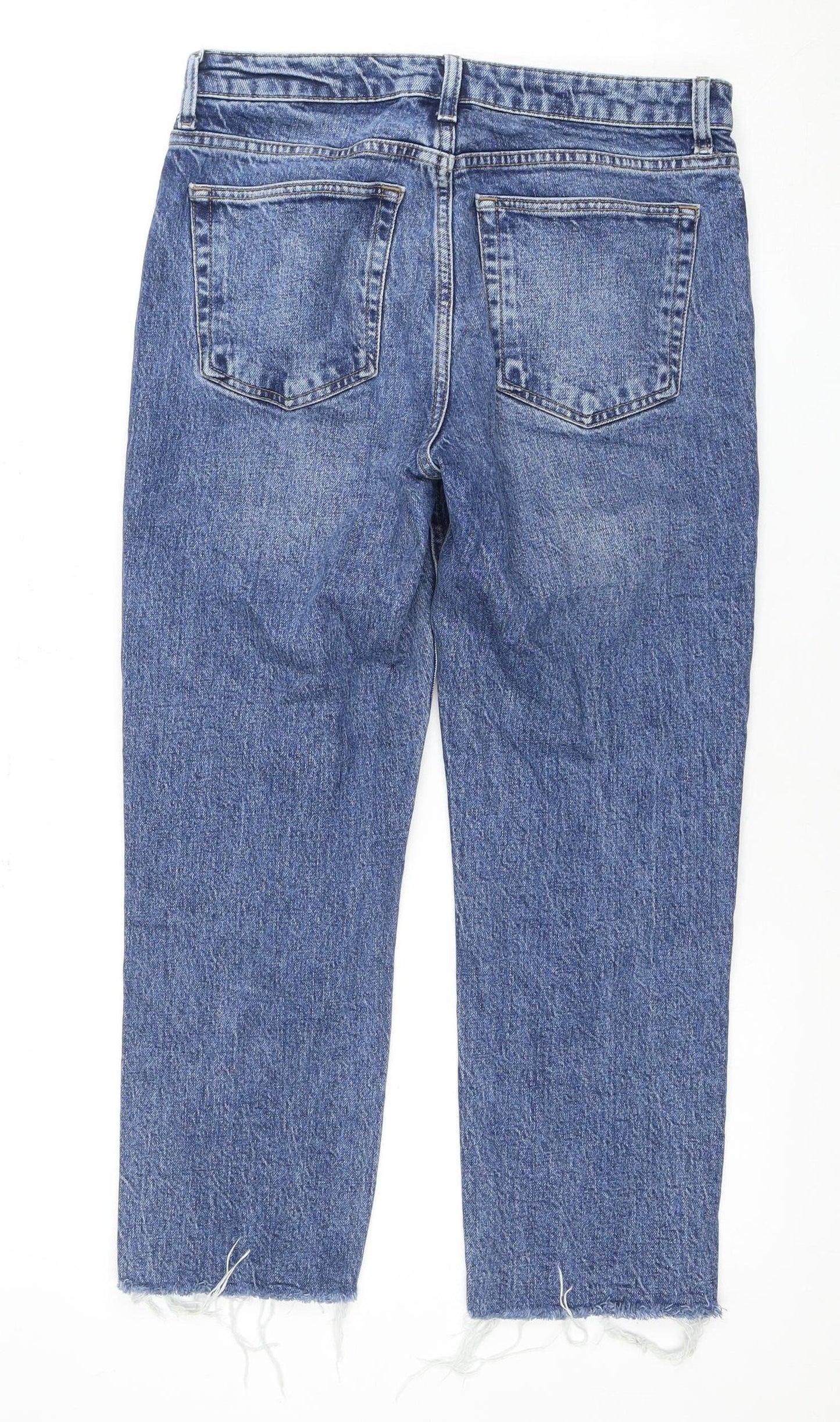 Topshop Womens Blue Straight Jeans, Size 30, 5-Pocket Design