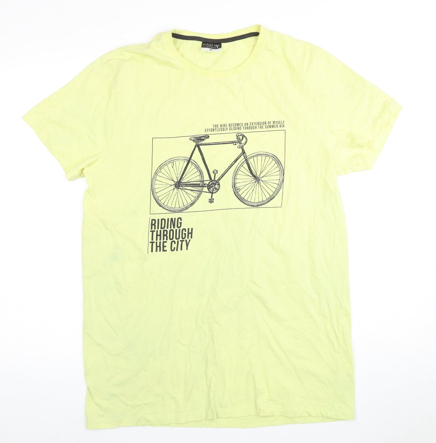 Alpha R One Men's Yellow XL City Graphic T-Shirt